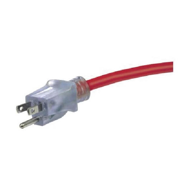 Extension Cord, Prime, 12/3 AWG Cable, 50 ft L, 15 A, 125 V, Red - 2