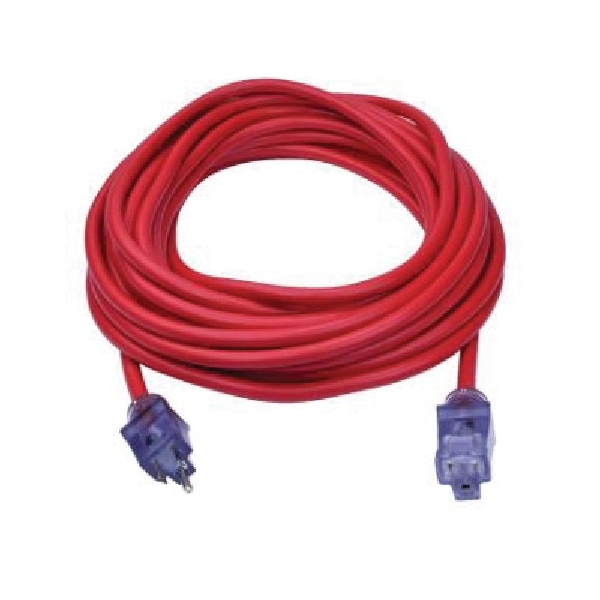Extension Cord, Prime, 12/3 AWG Cable, 50 ft L, 15 A, 125 V, Red - 3