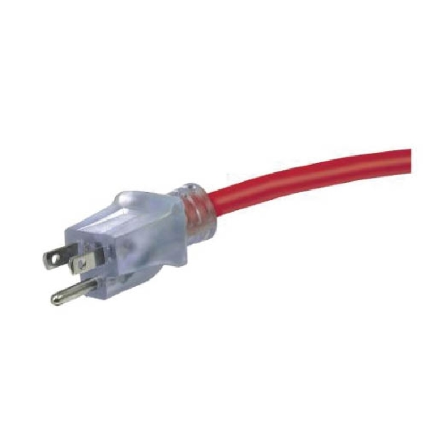 Extension Cord, Prime, 12/3 AWG Cable, 100 ft L, 15 A, 125 V, Red - 2