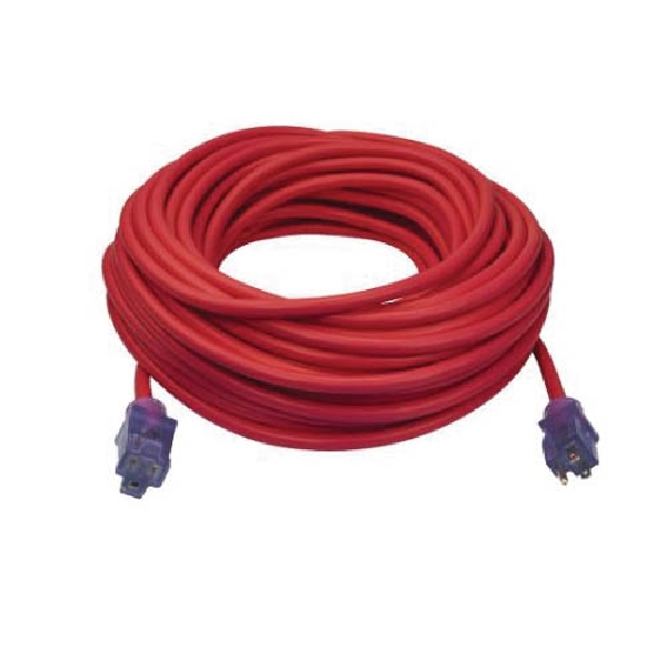 Extension Cord, Prime, 12/3 AWG Cable, 100 ft L, 15 A, 125 V, Red - 3