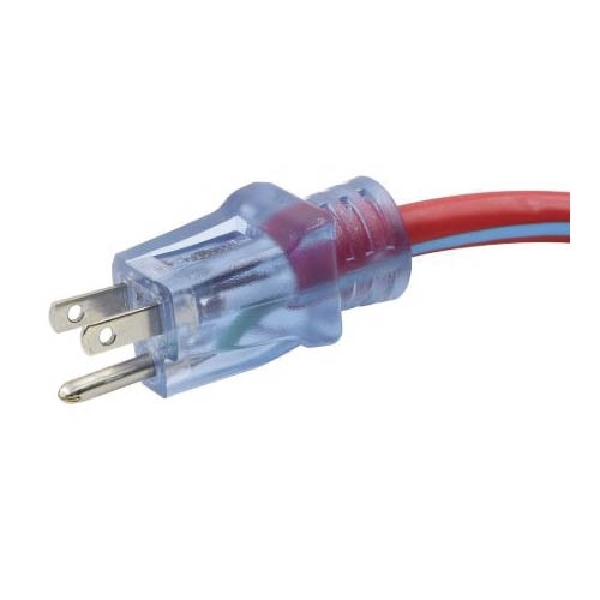 Extension Cord, Prime, 12/3 AWG Cable, 100 ft L, 15 A, 125 V, Blue/Red - 2