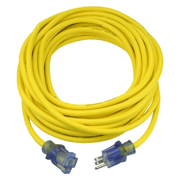 Extension Cord, Prime, 12 AWG Cable, Plug, 50 ft L, 15 A, 125 V, Yellow - 3
