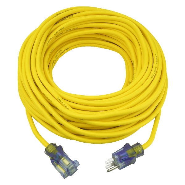 Extension Cord, Prime, 14/3 AWG Cable, 100 ft L, 13 A, 125 V, Yellow - 3
