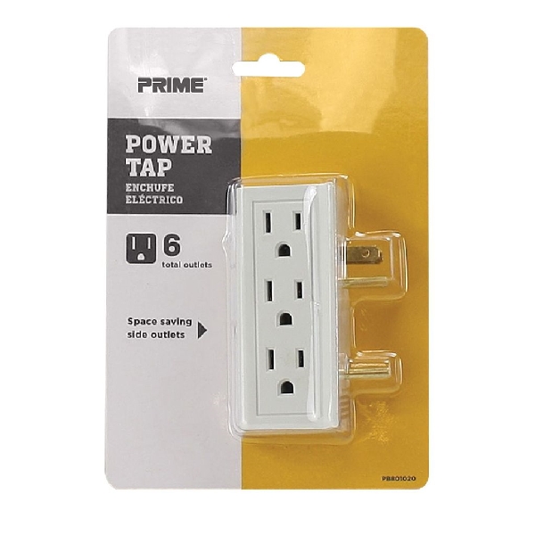 Prime PB801020 Power Tap, 15 A, 125 V, 6-Outlet - 2
