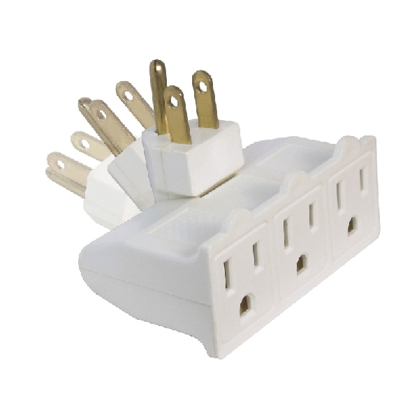 Power Tap, Prime, 15 A, 125 V, 3 -Outlet, White - 2