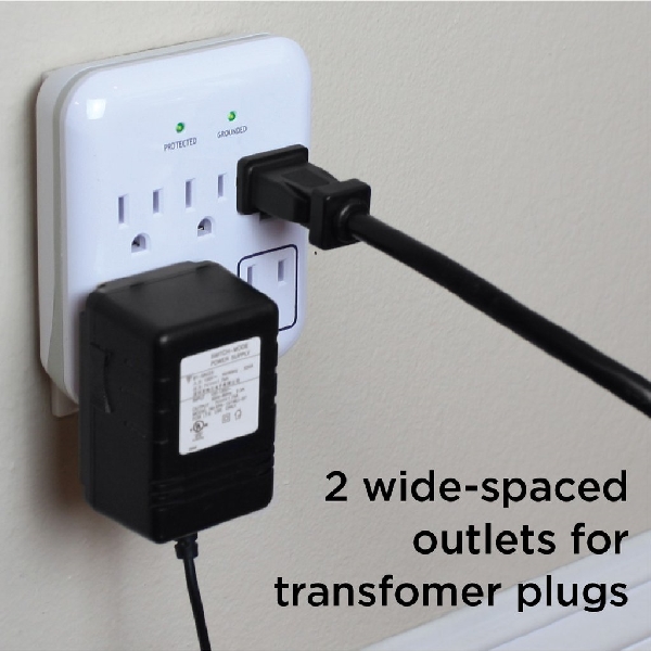 Prime PB802155 Surge Protector, 125 V, 15 A, 5 -Outlet, 900 J Energy, White - 2