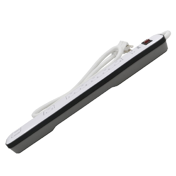 Surge Protector with USB Charger, Prime, 125 V, 15 A, 6 -Outlet, 4ft Cord, 1800 J Energy, White - 2