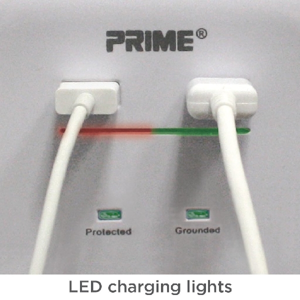 Surge Protector with USB Charger, Prime, 125 V, 15 A, 3 -Outlet, 950 J Energy, White - 3