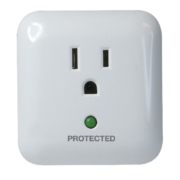 Surge Protector, Prime, 125 V, 15 A, 1 -Outlet, 900 J Energy, White - 2