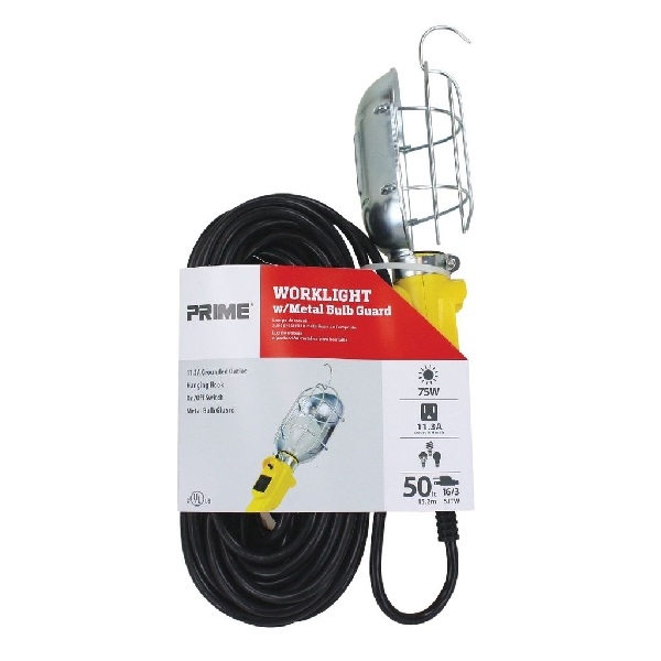 Work Light, Prime, 16/3 AWG, 11.3 A, 120 V, 1356 W, 50ft Cord, Incandescent Lamp - 3