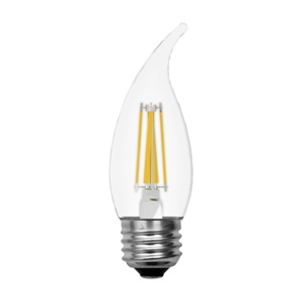 10193 LED Bulb, Decorative, CA Lamp, 25 W Equivalent, E17 Lamp Base, Dimmable, Clear