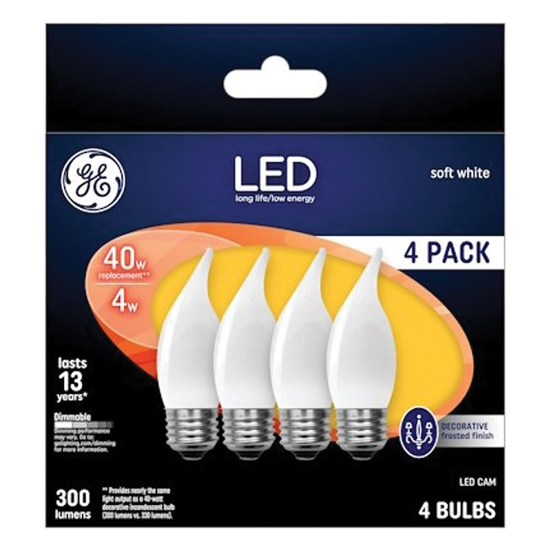 37420 LED Bulb, Decorative, CAM Lamp, 40 W Equivalent, E26 Lamp Base, Dimmable, Frosted