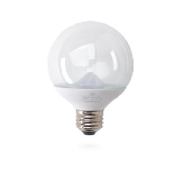 28297 LED Bulb, Globe, G16.5 Lamp, 25 W Equivalent, E12 Lamp Base, Dimmable, Clear