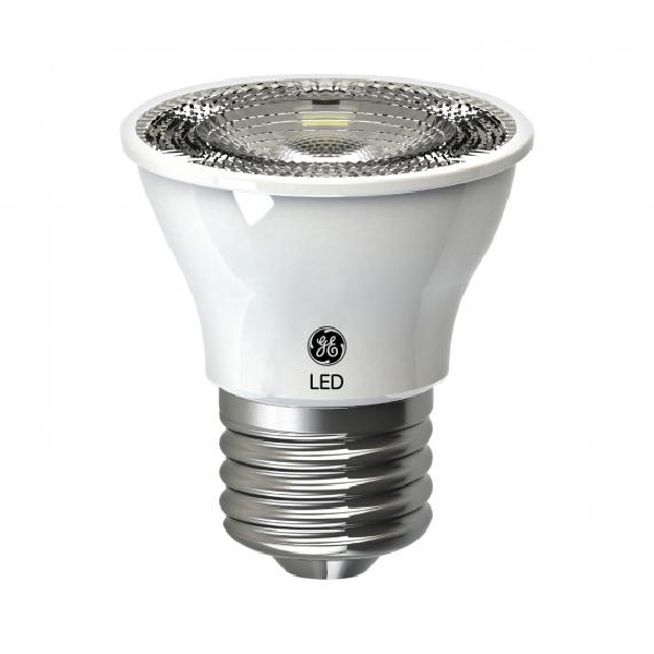 GE Industrial Solutions 29076 LED Bulb, Flood/Spotlight, PAR16 Lamp, 50 W Equivalent, E26 Lamp Base, Dimmable, Clear