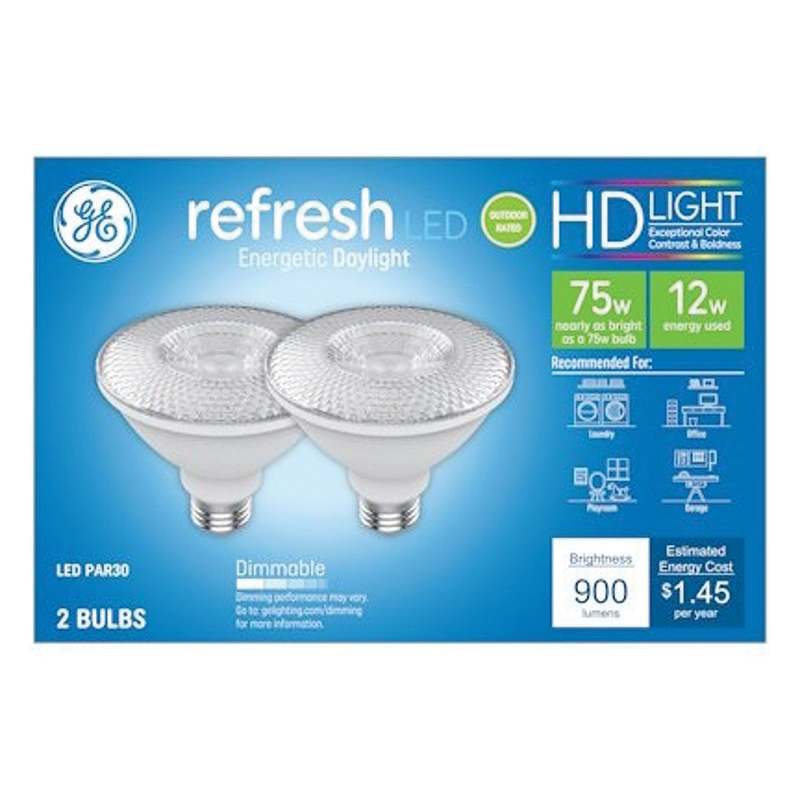 43095 LED Bulb, Flood/Spotlight, PAR30 Lamp, E26 Lamp Base, Dimmable, Clear, Daylight Light