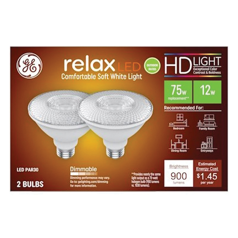 43094 LED Bulb, Flood/Spotlight, PAR30 Lamp, E26 Lamp Base, Dimmable, Clear, Soft White Light