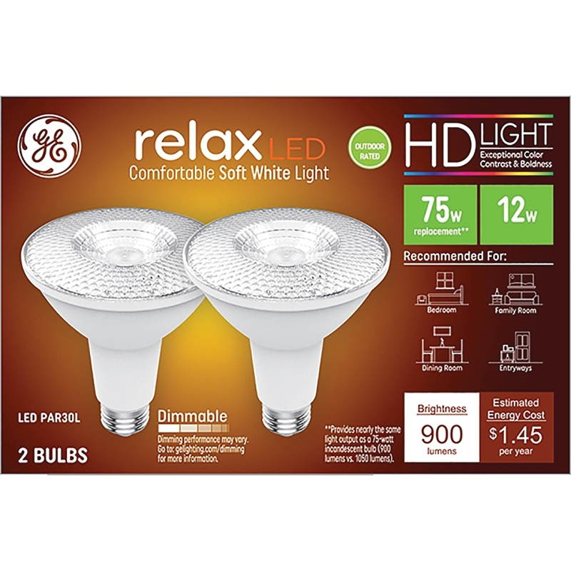43096 LED Bulb, Flood/Spotlight, PAR30L Lamp, E26 Lamp Base, Dimmable, Clear, Soft White Light