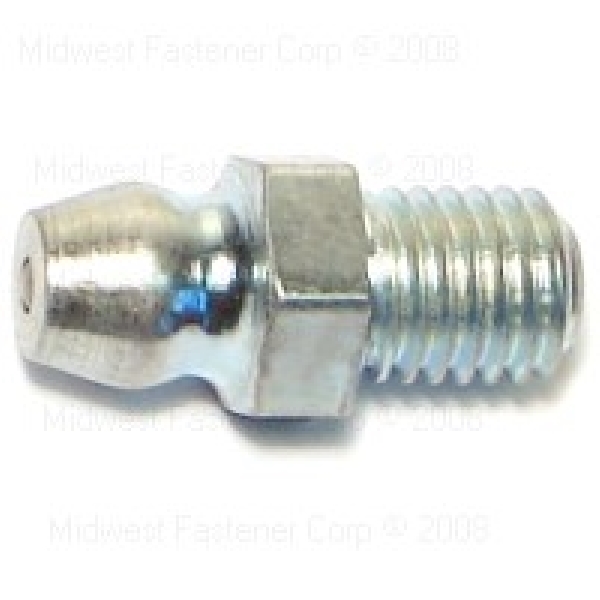 Midwest Fastener 63222 Grease Fitting, Steel, Zinc, 1/4-28