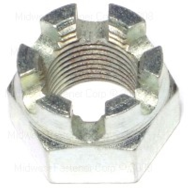 Midwest Fastener 68543 Castle Nut, Fine Thread, 3/4-16 Thread, Steel, Zinc, A Grade