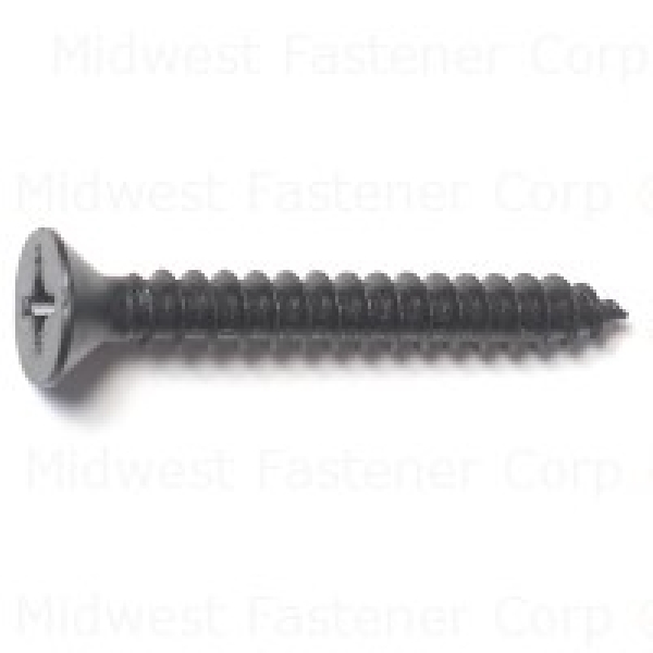 Midwest Fastener 79472 Screw, #14 Thread, 2 in L, Flat Head, Phillips Drive, Steel, 4 PK