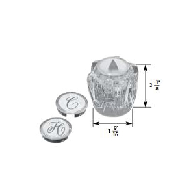 BrassCraft SH4945 Shower Handle, For: Moen Faucets, Acrylic, 1-9/16 in W x 2-1/8 in H Dimensions
