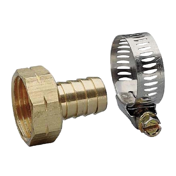 Nelson 854514-1001 Hose Repair Coupler, 5/8 in, Female, Brass, For: 5/8 in Garden Hose