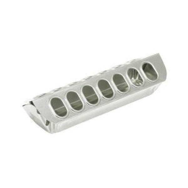 9814 Slide Top Poultry Feeder, 14-Compartment, Rolled Edge, Steel, Galvanized, Silver, Ground Mounting