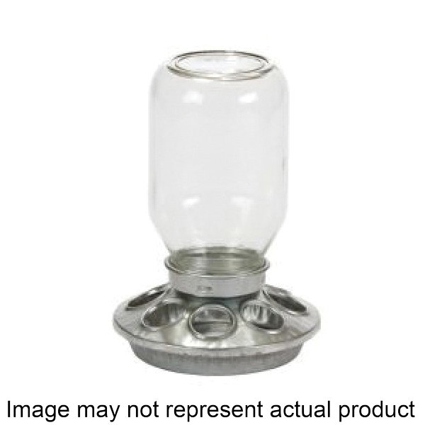 MJ9810 Baby Chick Feeder, 1 qt Capacity, 8-Compartment, Embossed, Rounded Edge, Steel, Clear/Silver, Ground Mounting