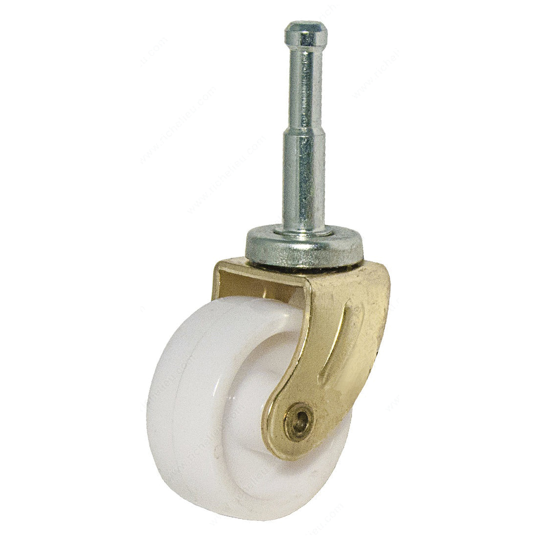 Richelieu TruGuard Series F24402 Furniture Caster, 1-5/8 in Dia Wheel, Plastic Wheel, White, 50.7 lb