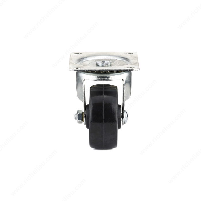 Madico F25091 Swiveling Caster, 4-9/64 in L x 3-1/8 in W Plate, 96-1/2 mm H Dimensions, 75 mm Dia Wheel, Rubber Wheel