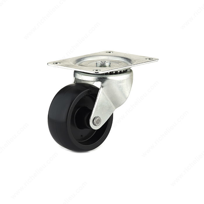 Madico F25189 Swiveling Caster, 75 mm Dia Wheel, Polypropylene Wheel, Black, 95 kg
