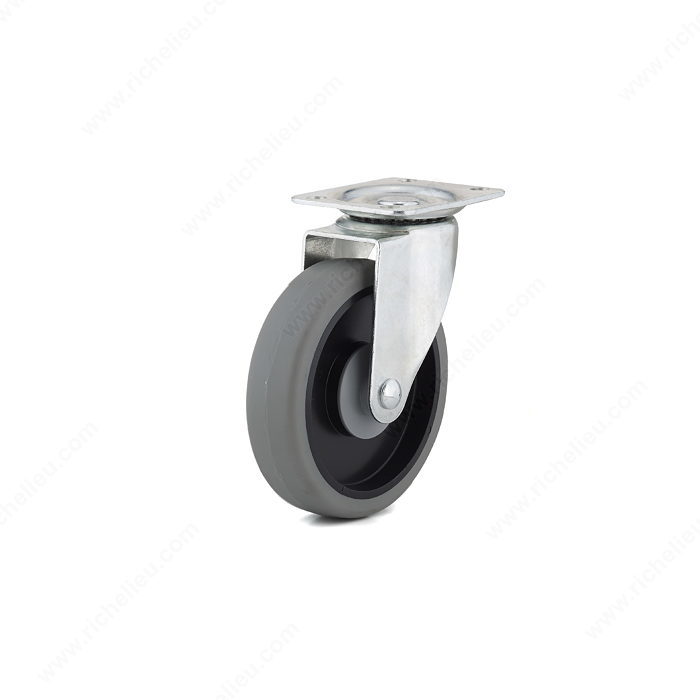 Madico F25657 Swiveling Caster, 156 in H Dimensions, 127 mm Dia Wheel, TPR Wheel, Gray, 135 kg