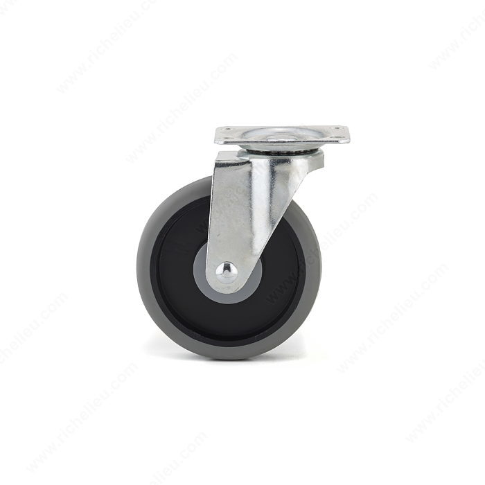 Madico F25657 Swiveling Caster, 156 in H Dimensions, 127 mm Dia Wheel, TPR Wheel, Gray, 135 kg