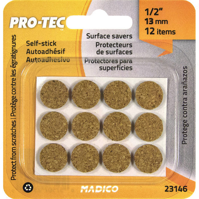 Pro-Tec 23146TV Bumper Pad, Round, Cork, Beige