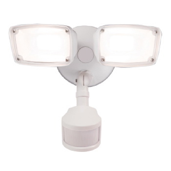 Eaton Lighting MST20C18W Security Motion Flood Light, White Fixture, 120/227 V, 20 W, LED Lamp, Aluminum Fixture