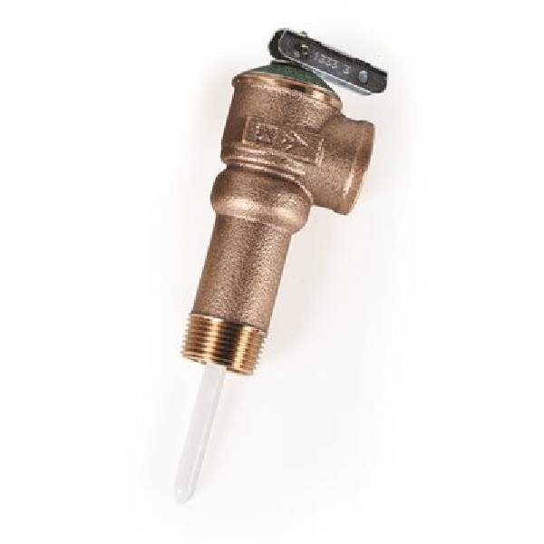 CAMCO 10453 Temperature and Pressure Valve, 3/4 in, NPT, 150 psi Setting, Brass Body - 2