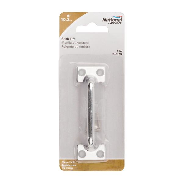 Sash Lift, National Hardware, 2.688 in L Handle, Zinc, Chrome - 4