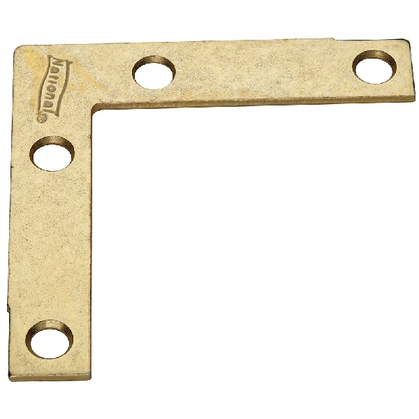 National Hardware N190-884 Corner Brace, 2-1/2 in L, 1/2 in W, Steel, Brass - 1
