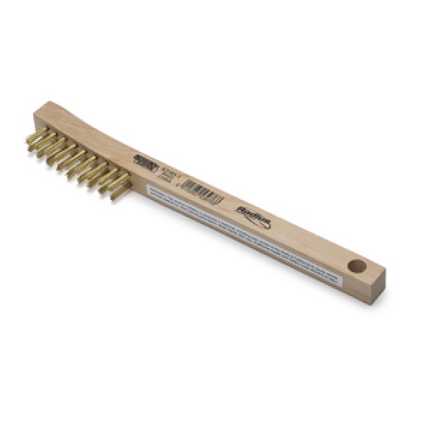 KH583 Wire Brush, 66 mm L Brush, 10 mm W Brush, Brass Bristle, 22 cm L, Wood Handle