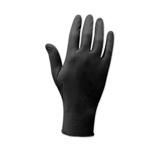 AG7610T Gloves, L, Nitrile, Powder-Free, Black, 9-1/2 in L