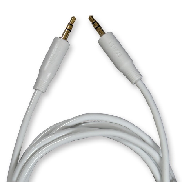 AH748R Stereo Audio Cable, Male, Male, White Sheath, 6 ft L