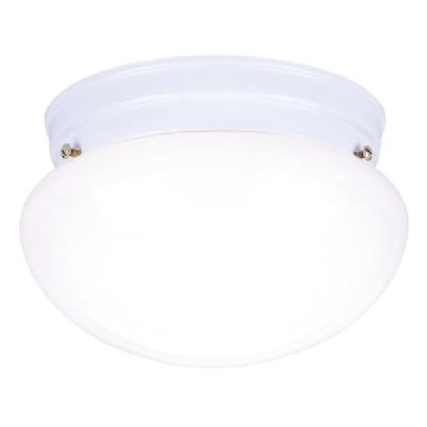 66699 Ceiling Light Fixture, White Shade, 1-Lamp, White Fixture