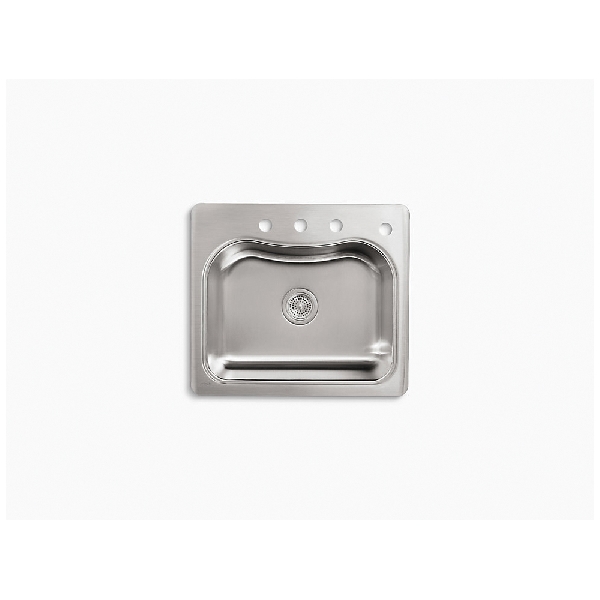 Kohler Staccato Series K-3362-4-NA Kitchen Sink, Rectangular Bowl, 4 in Faucet Centers, 3-Faucet Hole, 25 in OAW - 2