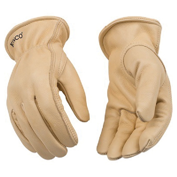 98-M Driver's Gloves, Men's, M, Keystone Thumb, Shirred Elastic Cuff, Cowhide Leather, Tan