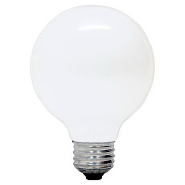 12982 Light Bulb, 25 W, G25 Lamp, E26 Medium Lamp Base, 180 Lumens, 2500 K Color Temp, Soft White Light