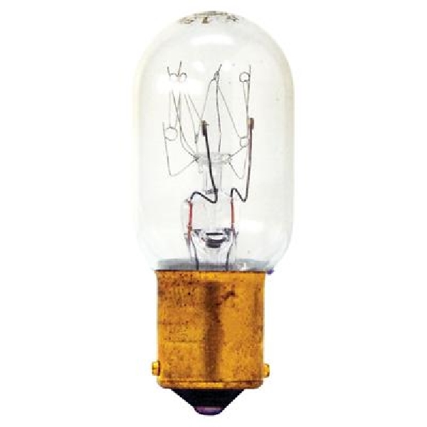35154 Appliance Light Bulb, 15 W, T7 Lamp, BA15d Double Contact Bayonet Lamp Base, 100 Lumens