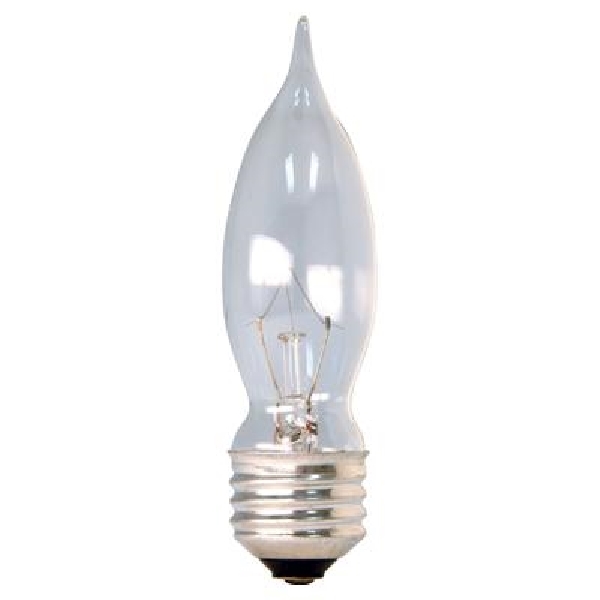 66109 Chandelier Light Bulb, 40 W, CA10 Lamp, E26 Medium Lamp Base, 370 Lumens Lumens, 2600 K Color Temp
