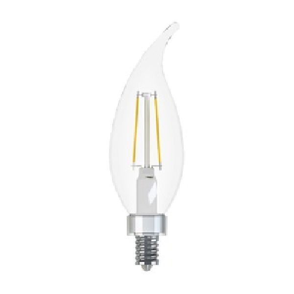 99076 LED Bulb, Decorative, CA11 Lamp, 25 W Equivalent, Dimmable, Soft White Light, 2700 K Color Temp