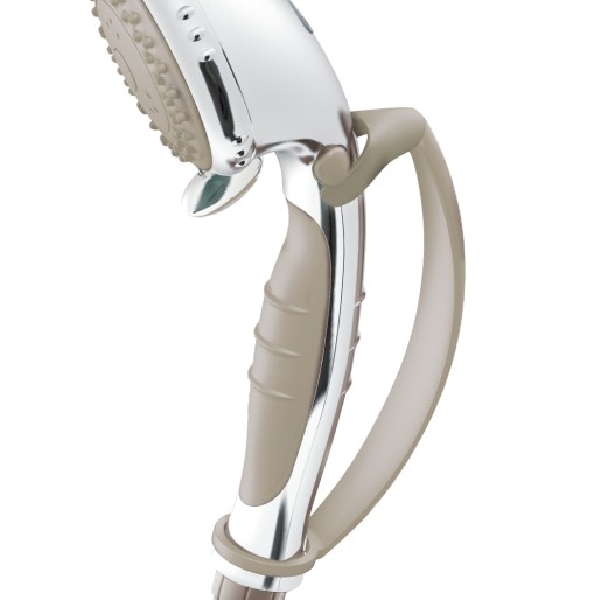 DN8001CA Handheld Shower, 1.75 gpm, Pause, Combination Spray Settings, 4-Spray Function, ABS/Santoprene, Glacier