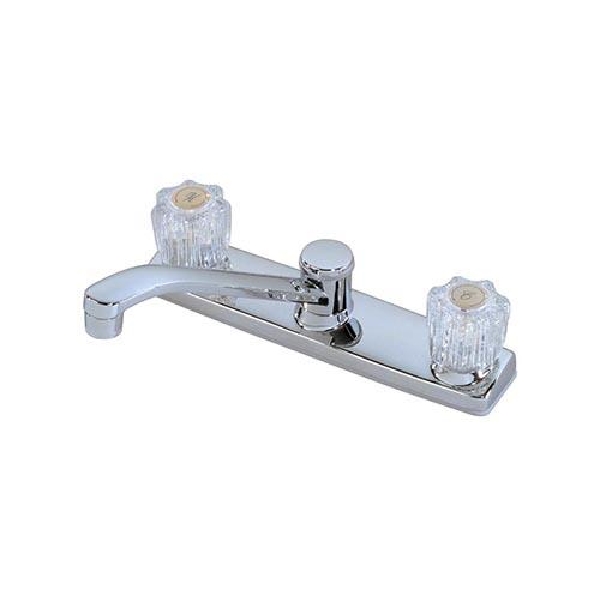 10-K82WNCH1B-Z Kitchen Faucet, 1.8 gpm, 3-Faucet Hole, Acrylic/Zinc, Chrome Plated, Deck Mounting